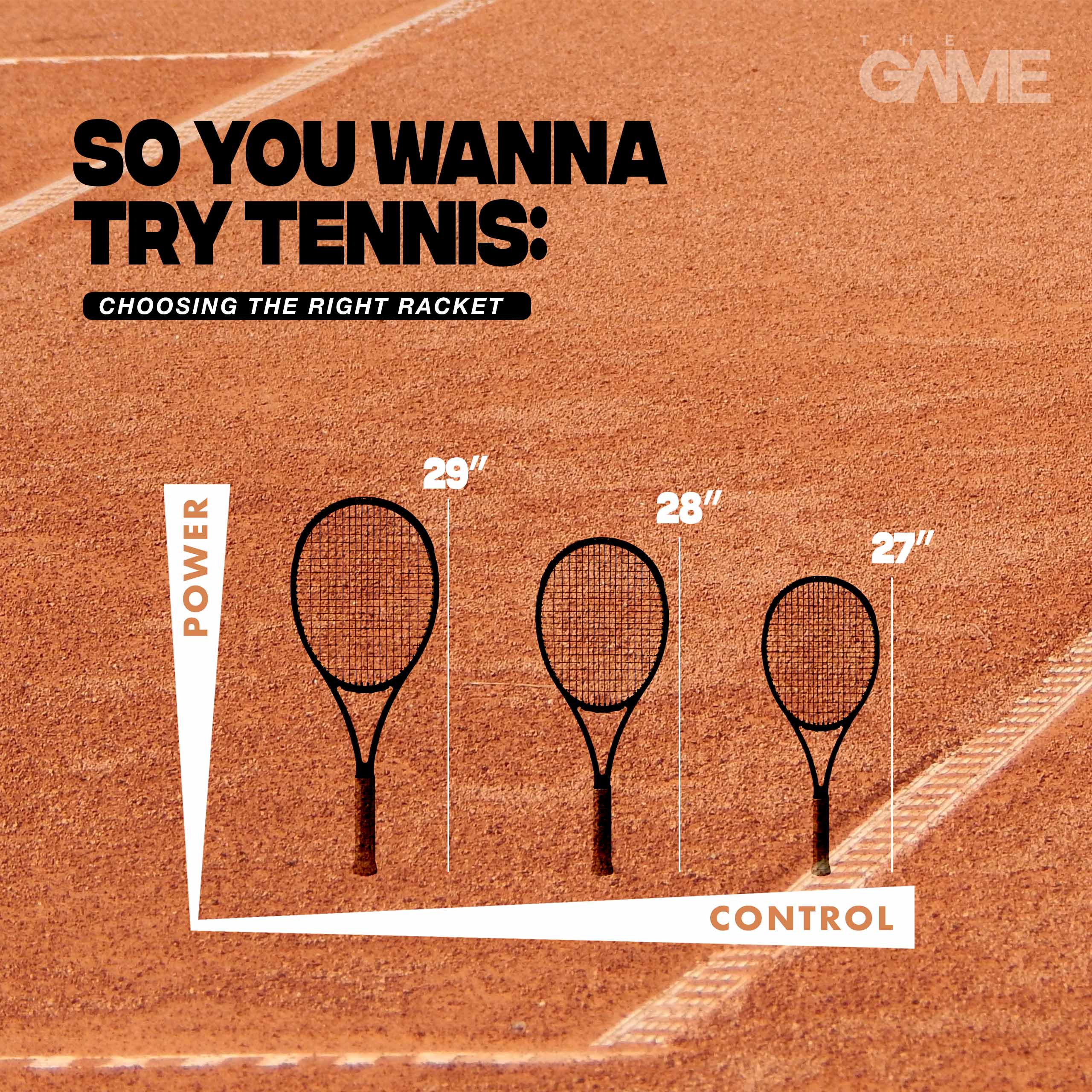There are different sizes when choosing your tennis racket.
