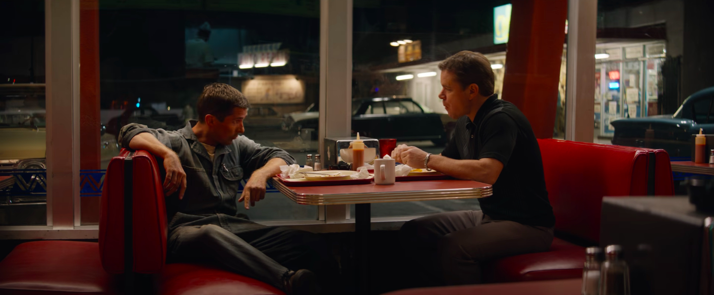 Christian Bale and Matt Damon in racing movie Ford v Ferrari