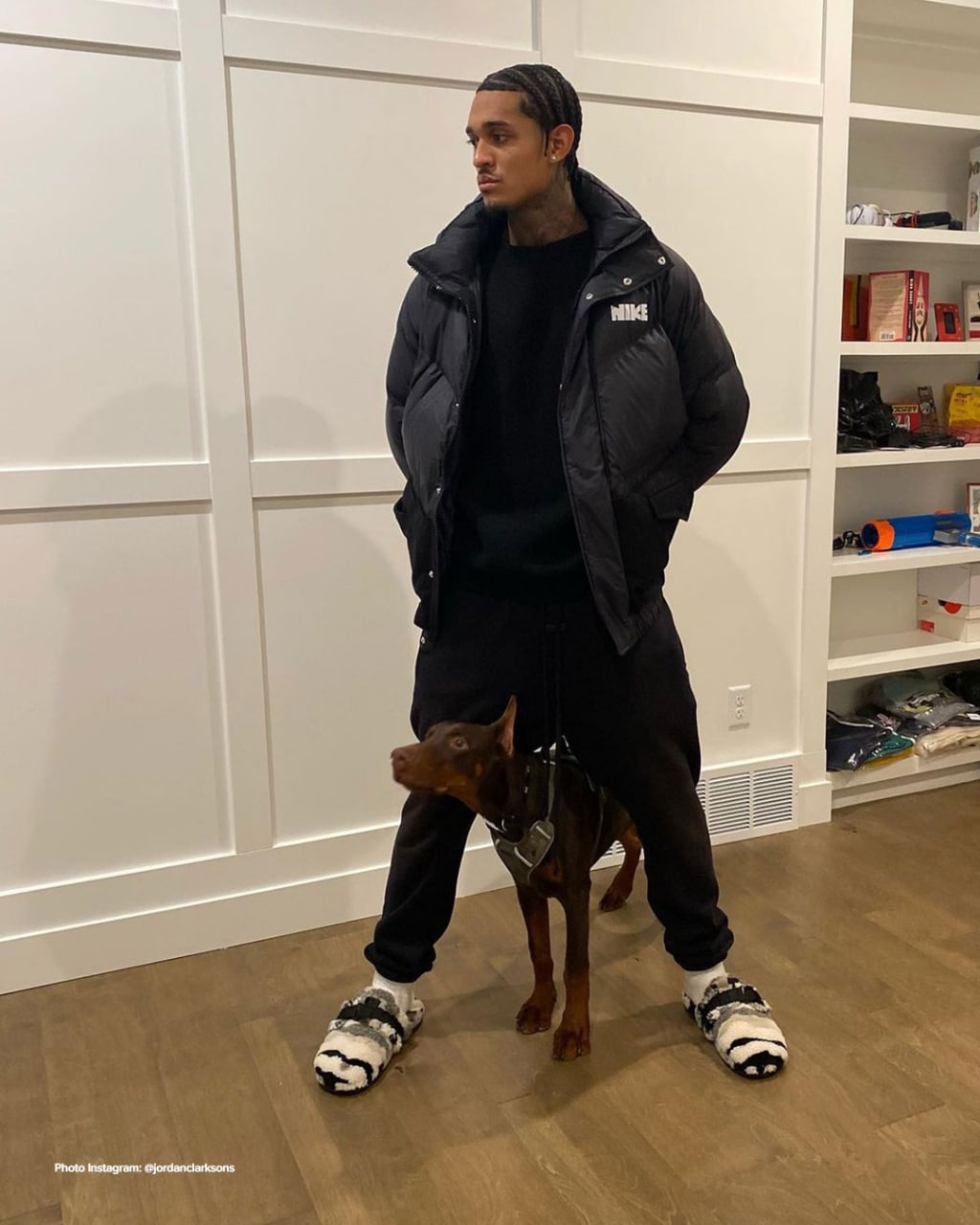 Jordan Clarkson with his dog