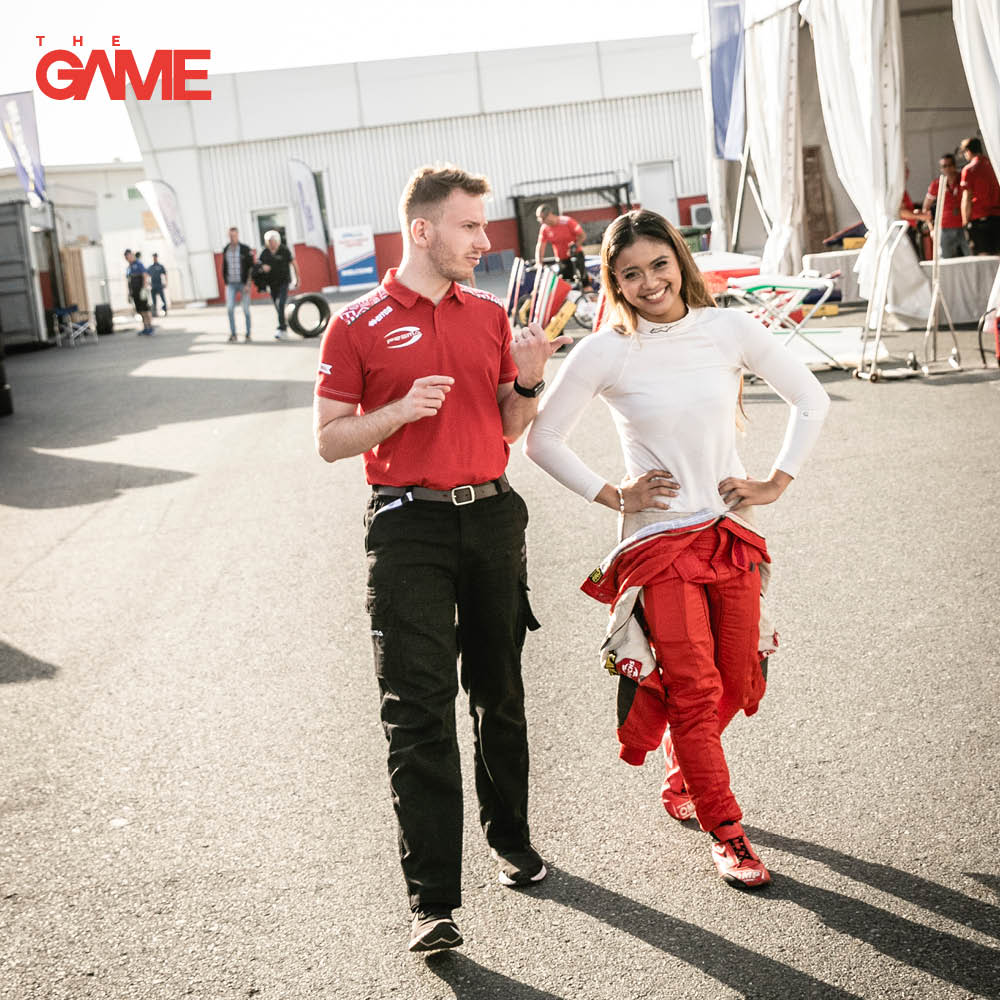 Bianca works hand-in-hand with her engineer Sylvain Copin before and after every race.