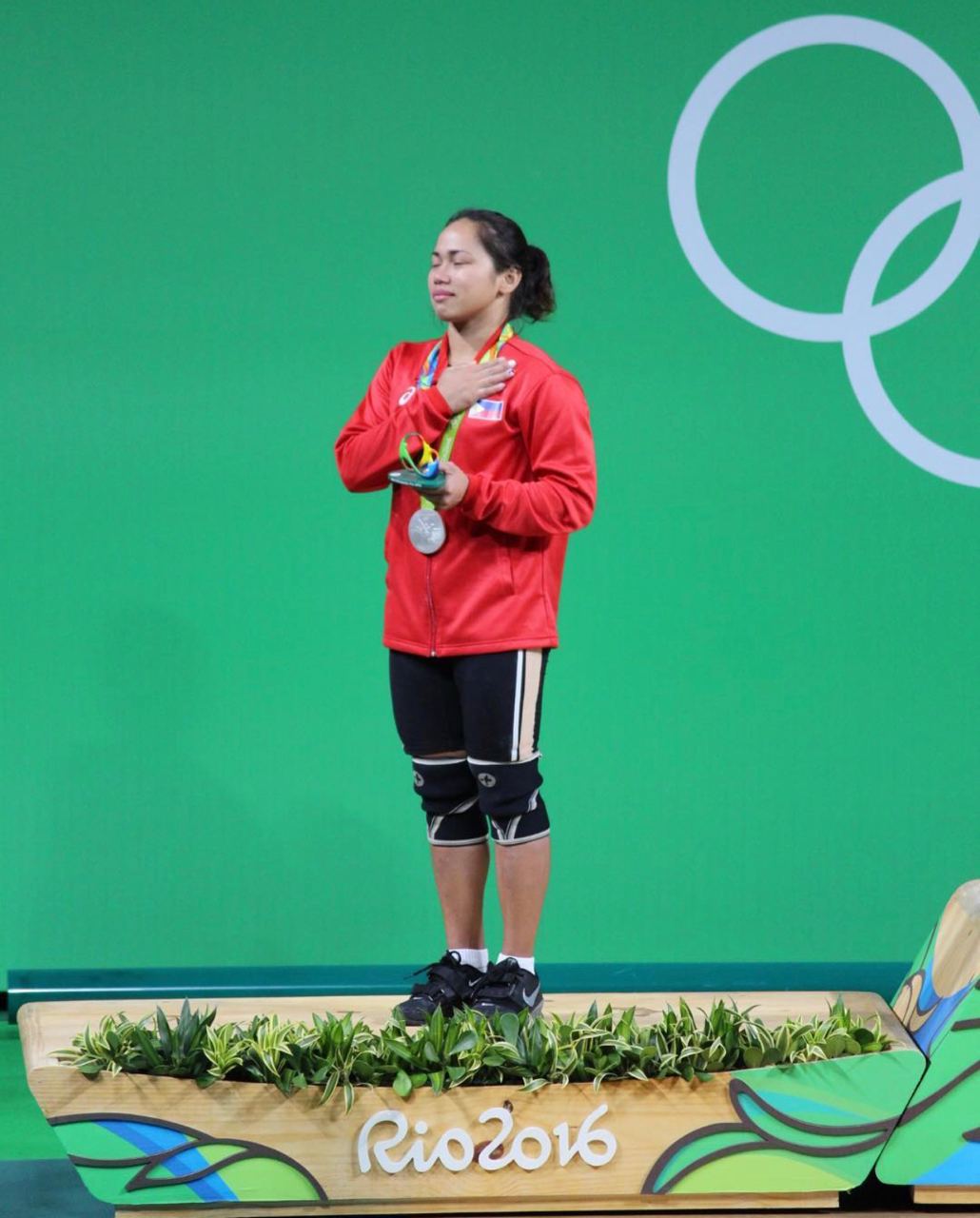Hidilyn wins her first Olympic medal at the 2016 Rio Olympics