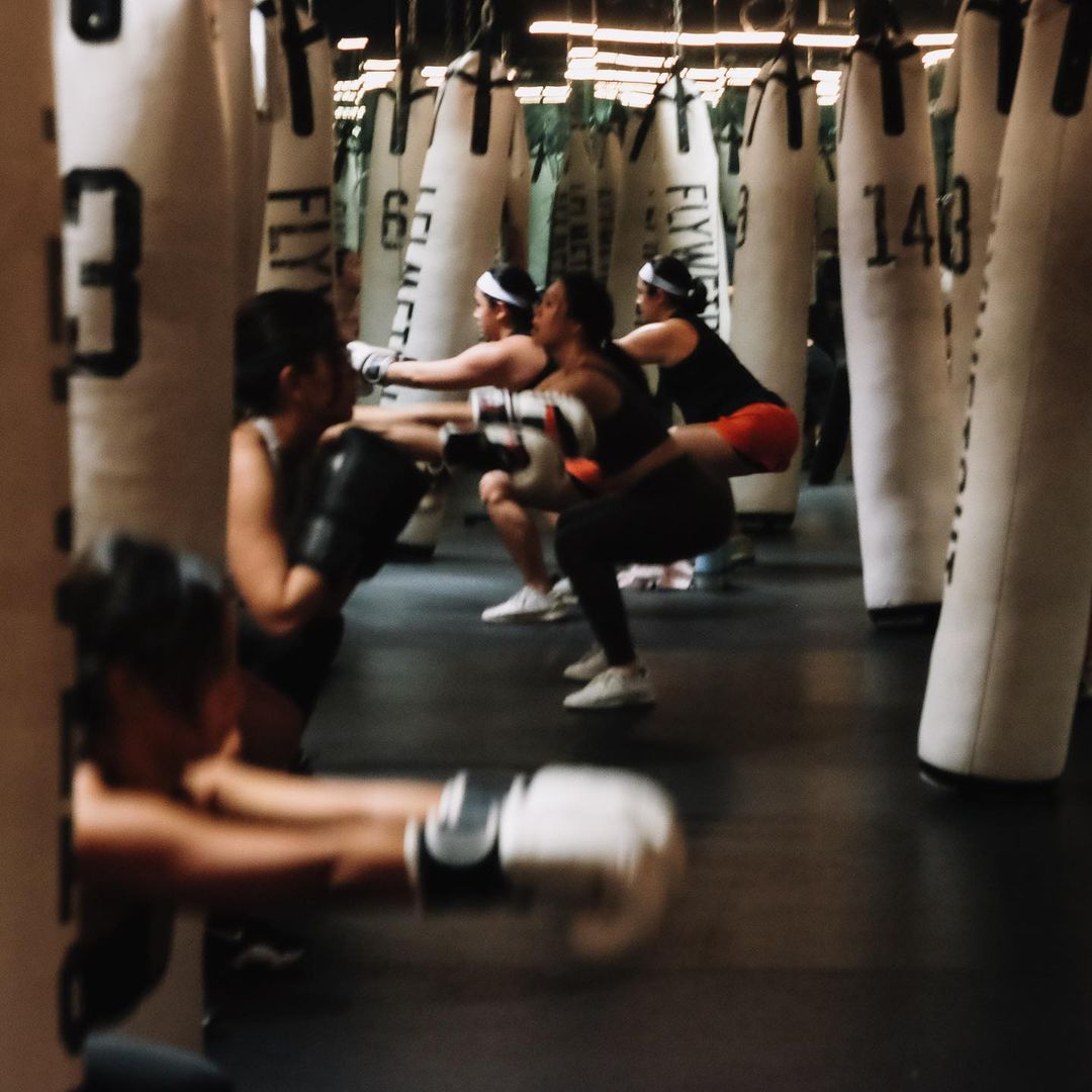 A group boxing class at Flyweight Boxing 