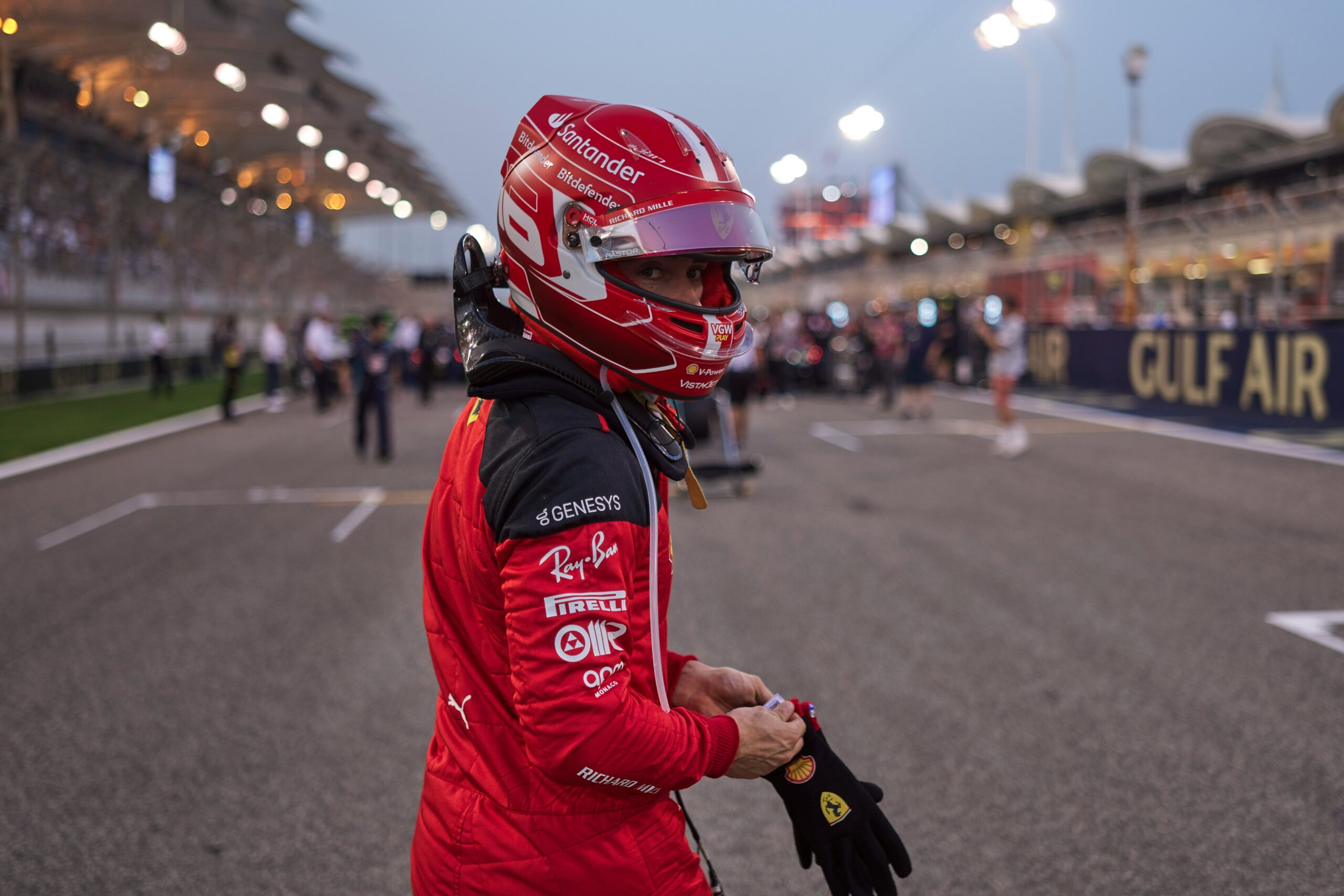 Charles Leclerc before the Bahrain Grand Prix