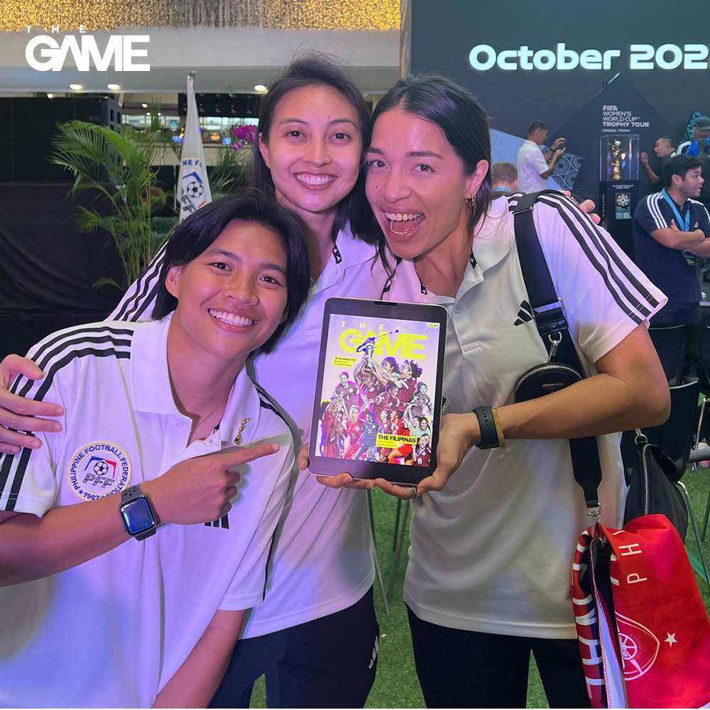 Filipinas players Shai del Campo, Inna Palacios, and Hali Long with their March cover photo on The GAME