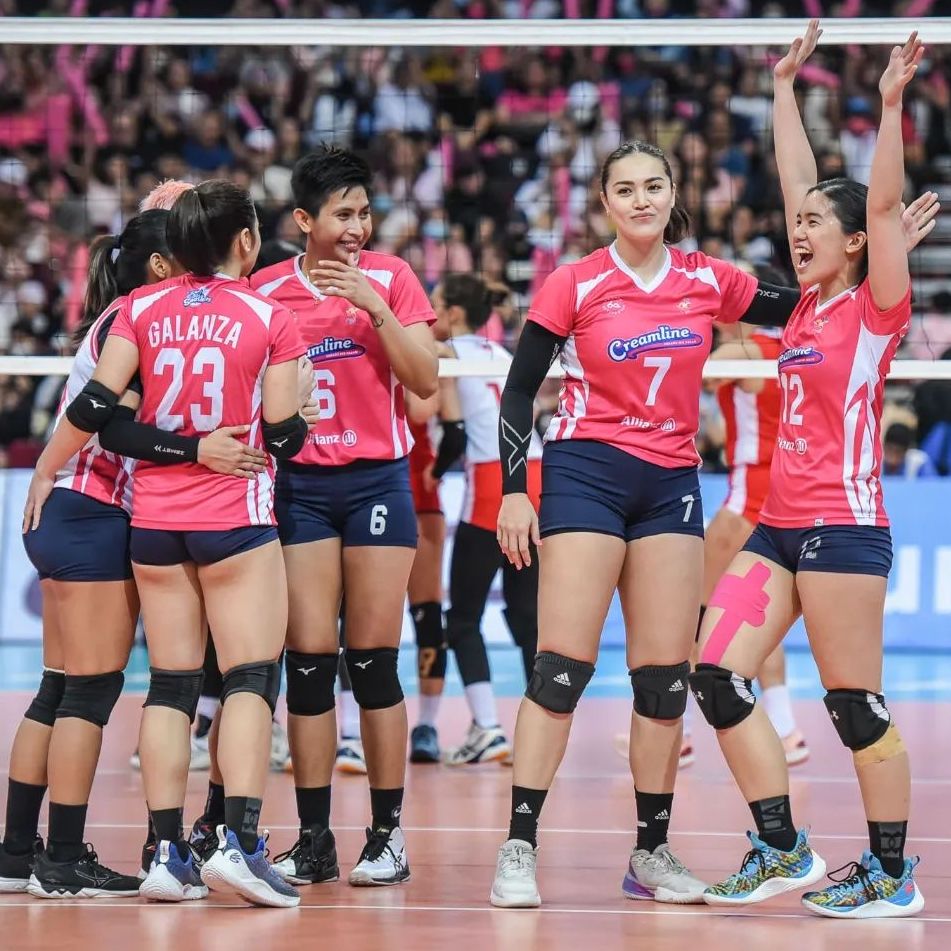 The Creamline Cool Smashers at the 2023 PVL Finals