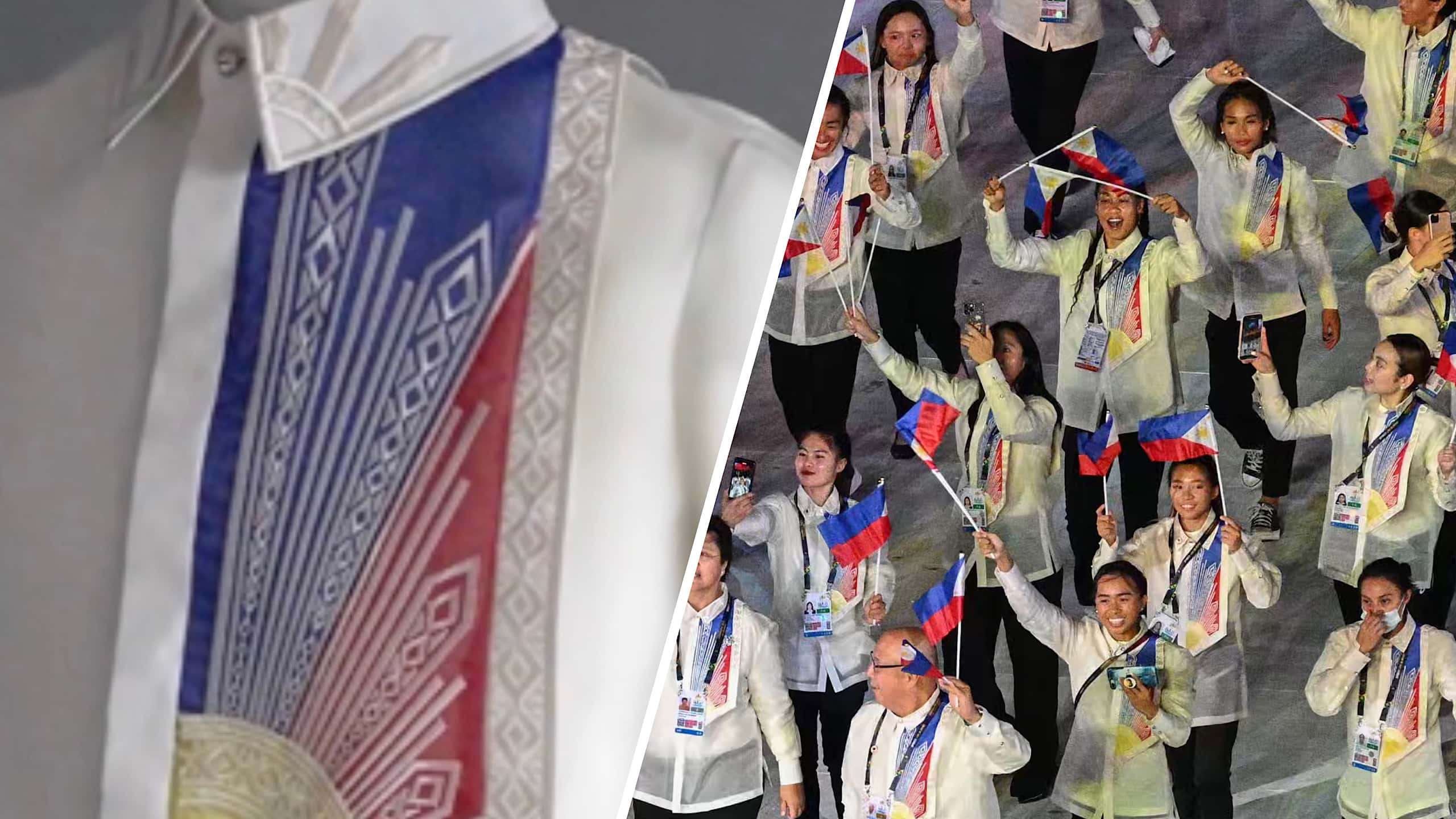 Filipino athletes wore a Barong Pilipino by Francis Libiran entitled Araw at the 32nd SEA Games