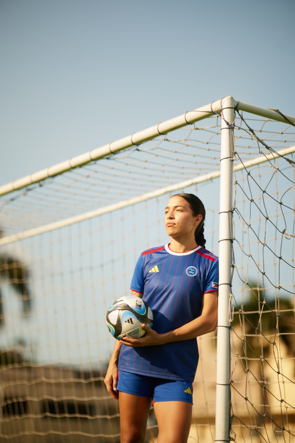 The Filipinas World Cup Kits: Hali Long wearing the Home Kit