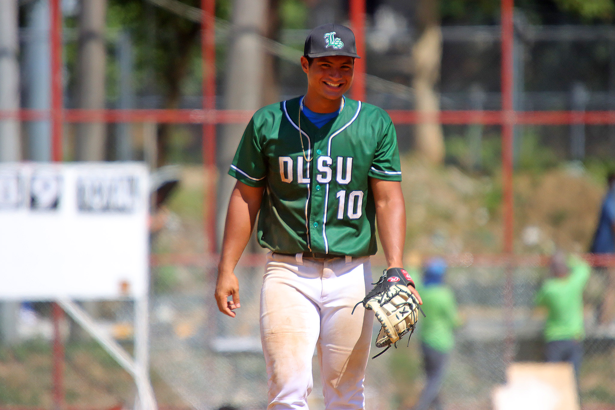 Filipino baseball player Iggy Escaño representing the DLSU Green Batters