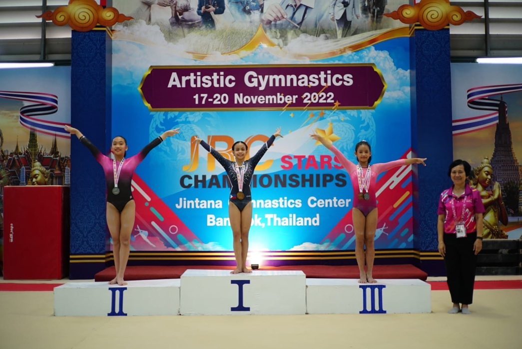 Elaiza Yulo (middle) at the JRC Stars Championships in Bangkok.