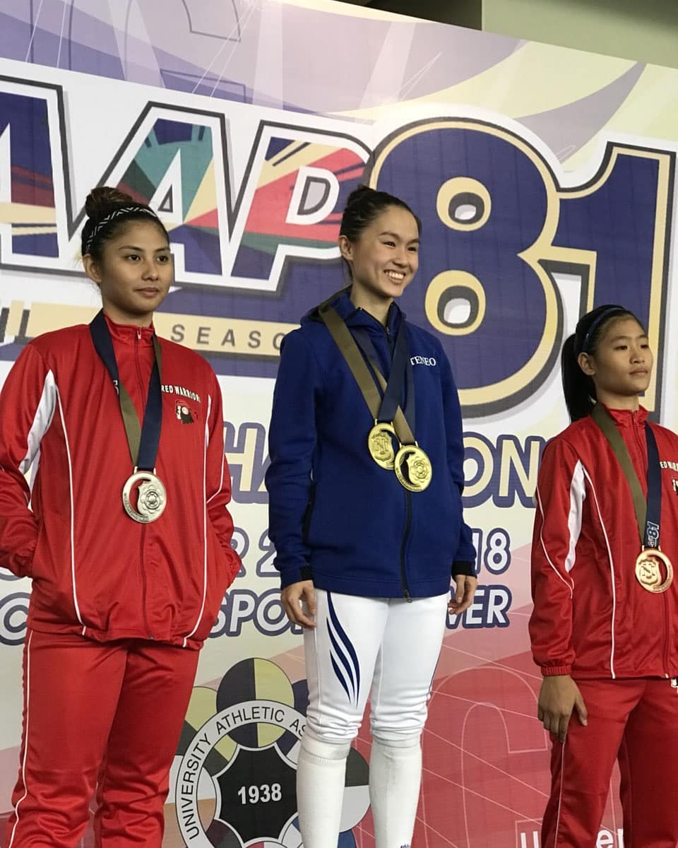 Maxine Esteban wins gold medal for fencing in UAAP Season 81