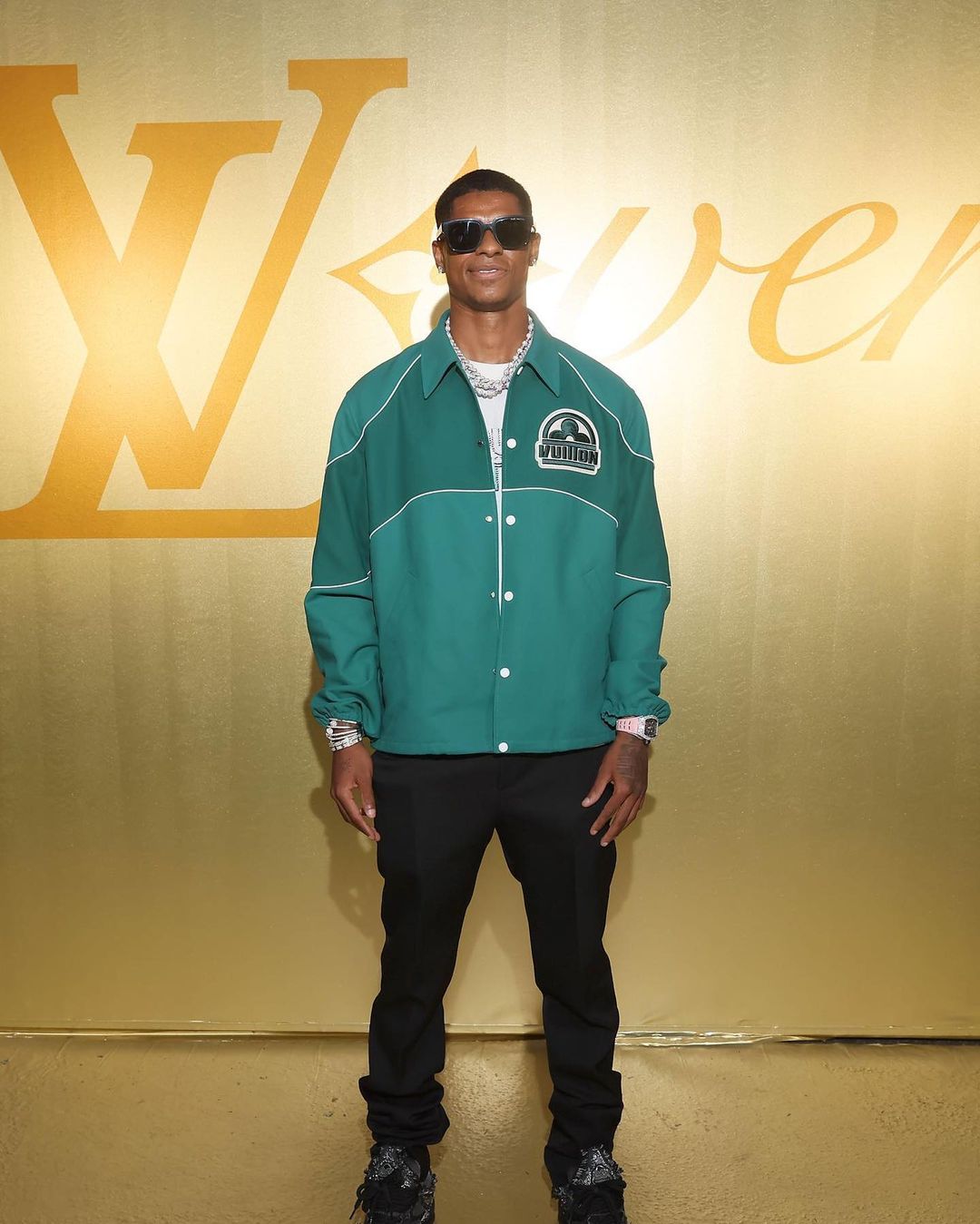 Pharrell Williams Wears Louis Vuitton Green Jacket: Paris Fashion