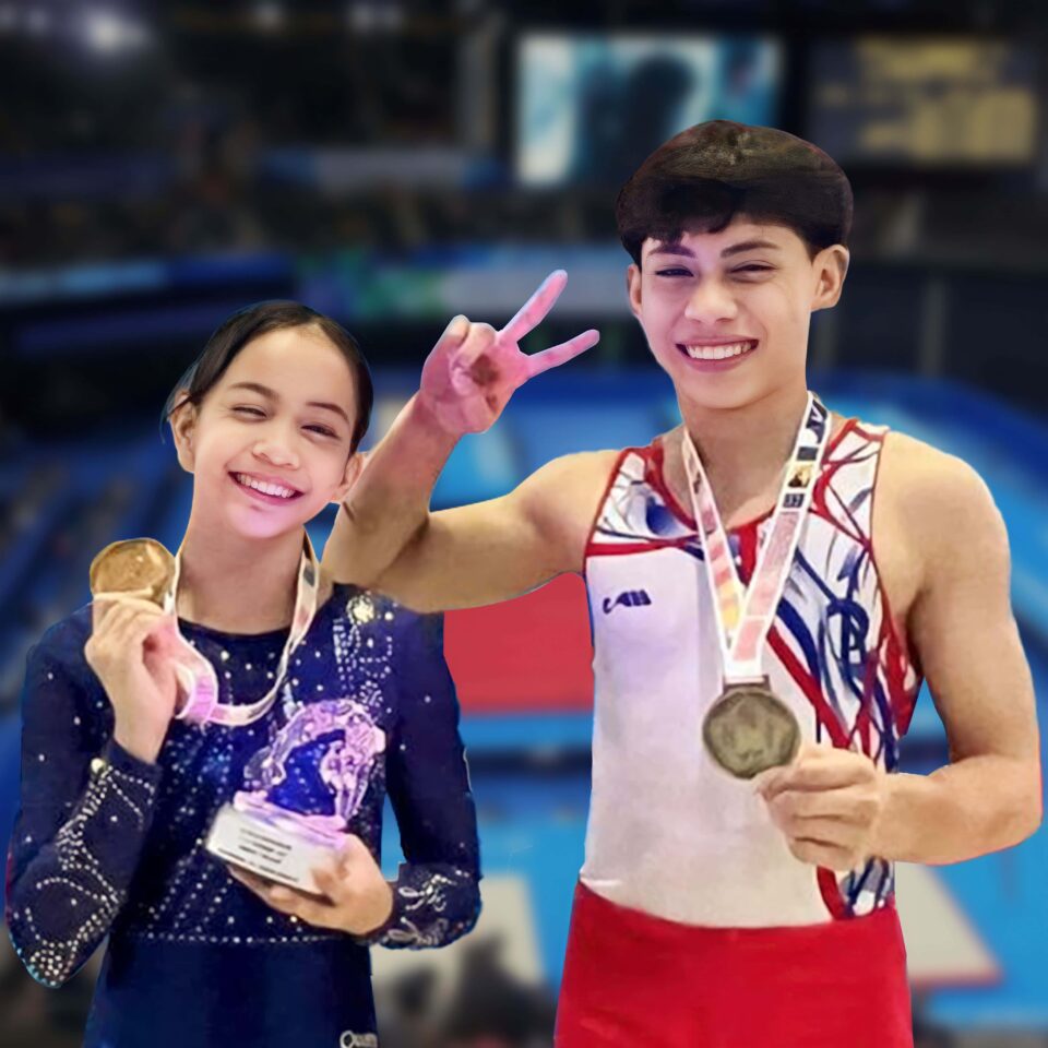 Filipino gymnasts Karl and Elaiza Yulo