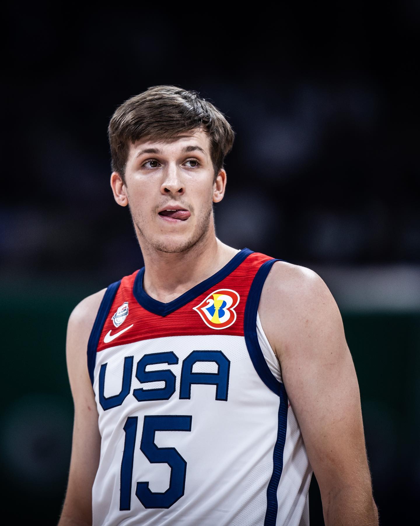 Austin Reaves representing Team USA at the 2023 FIBA World Cup