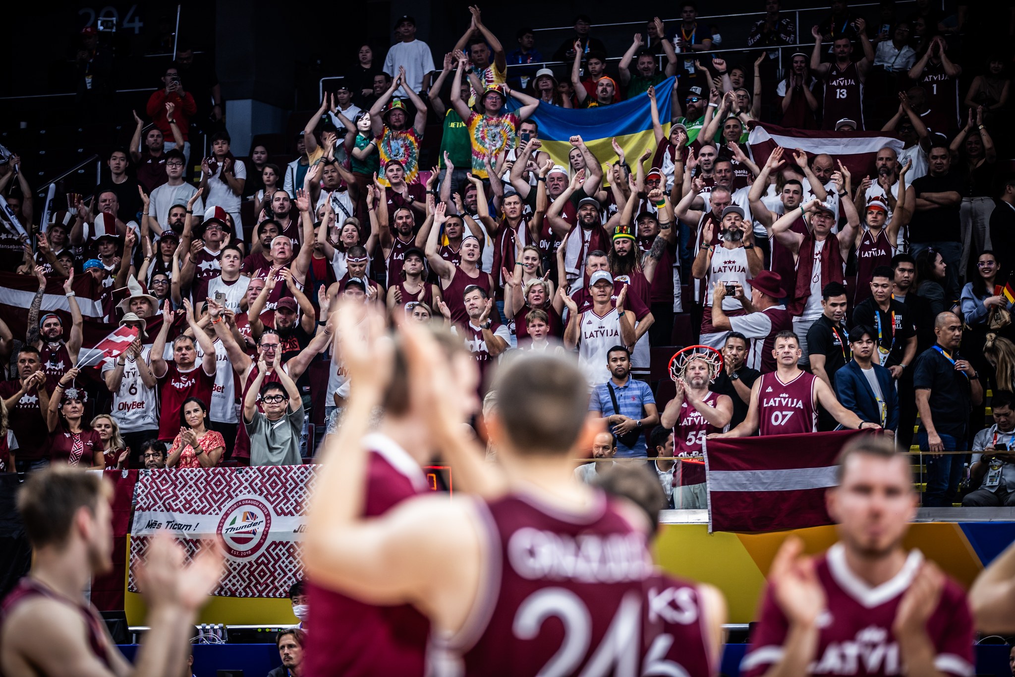 Latvia fans at the 2023 FIBA World Cup