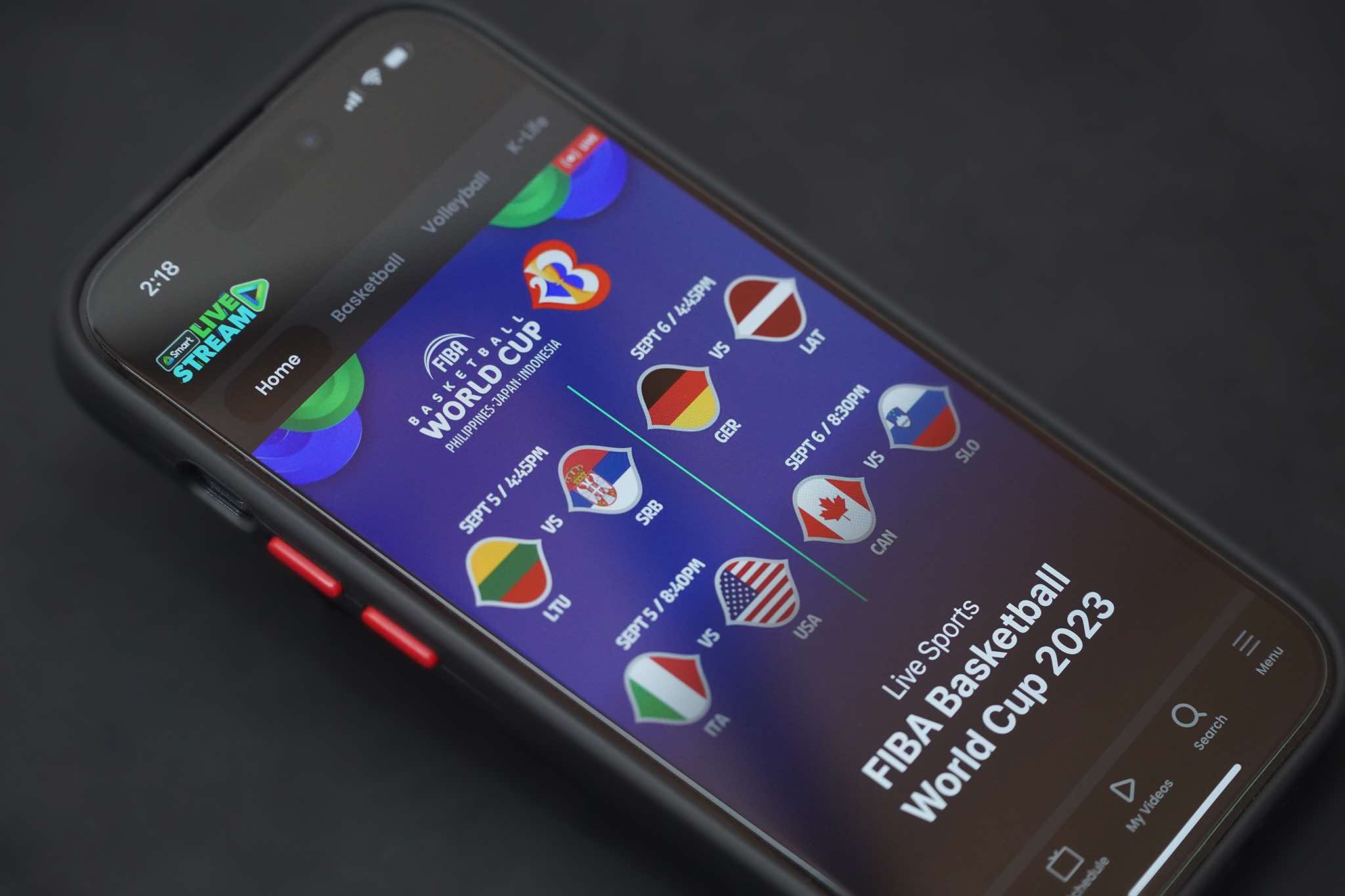 The Smart LiveStream App included all the games at the 2023 FIBA World Cup 