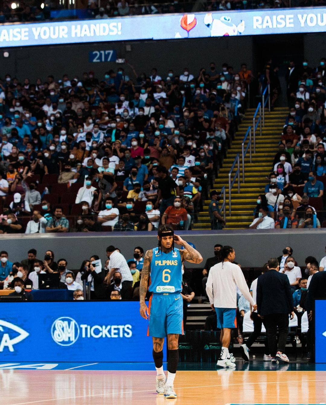 Jordan Clarkson representing Gilas Pilipinas at the 2022 FIBA Asia Qualifiers