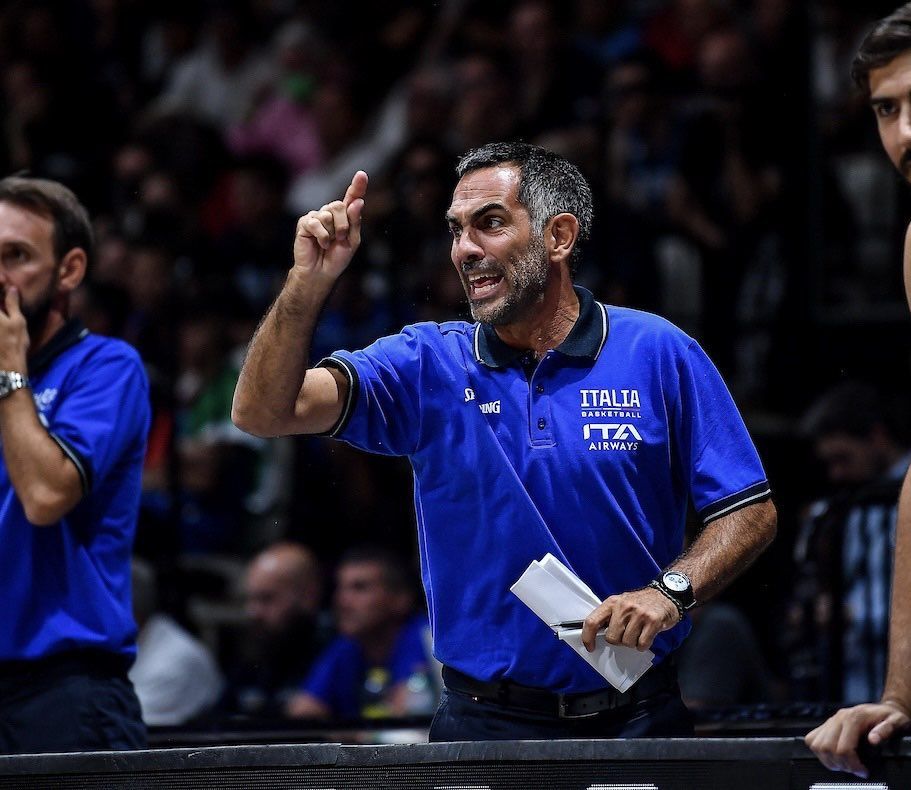 Italy head coach Gianmarco Pozzecco  at the 2023 FIBA World Cup