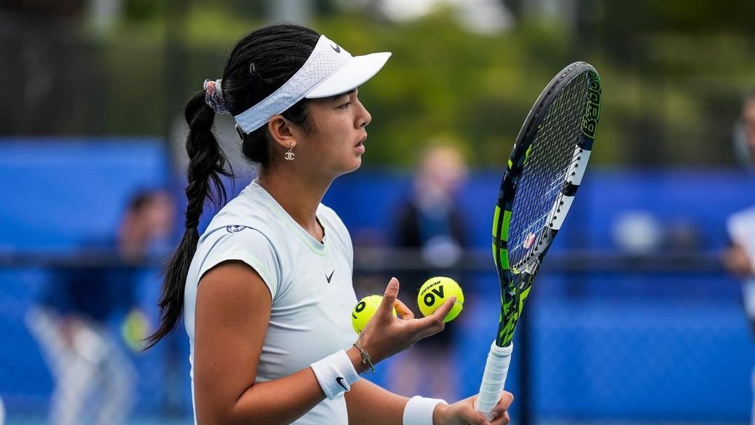 Filipina tennis player Alex Eala with Babolat Tennis Racket