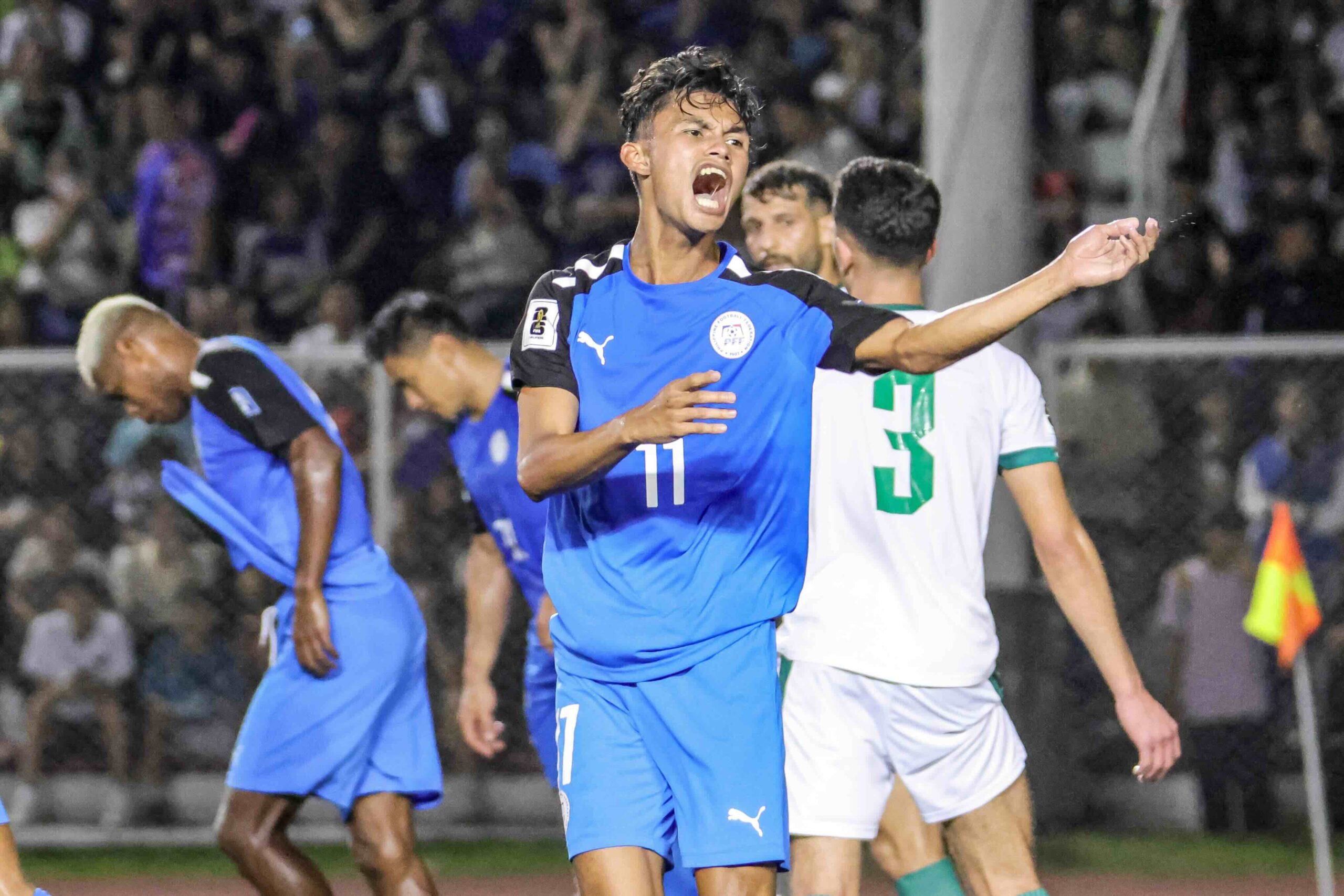 Jarvey Gayoso in the Philippines' home match against Iraq.