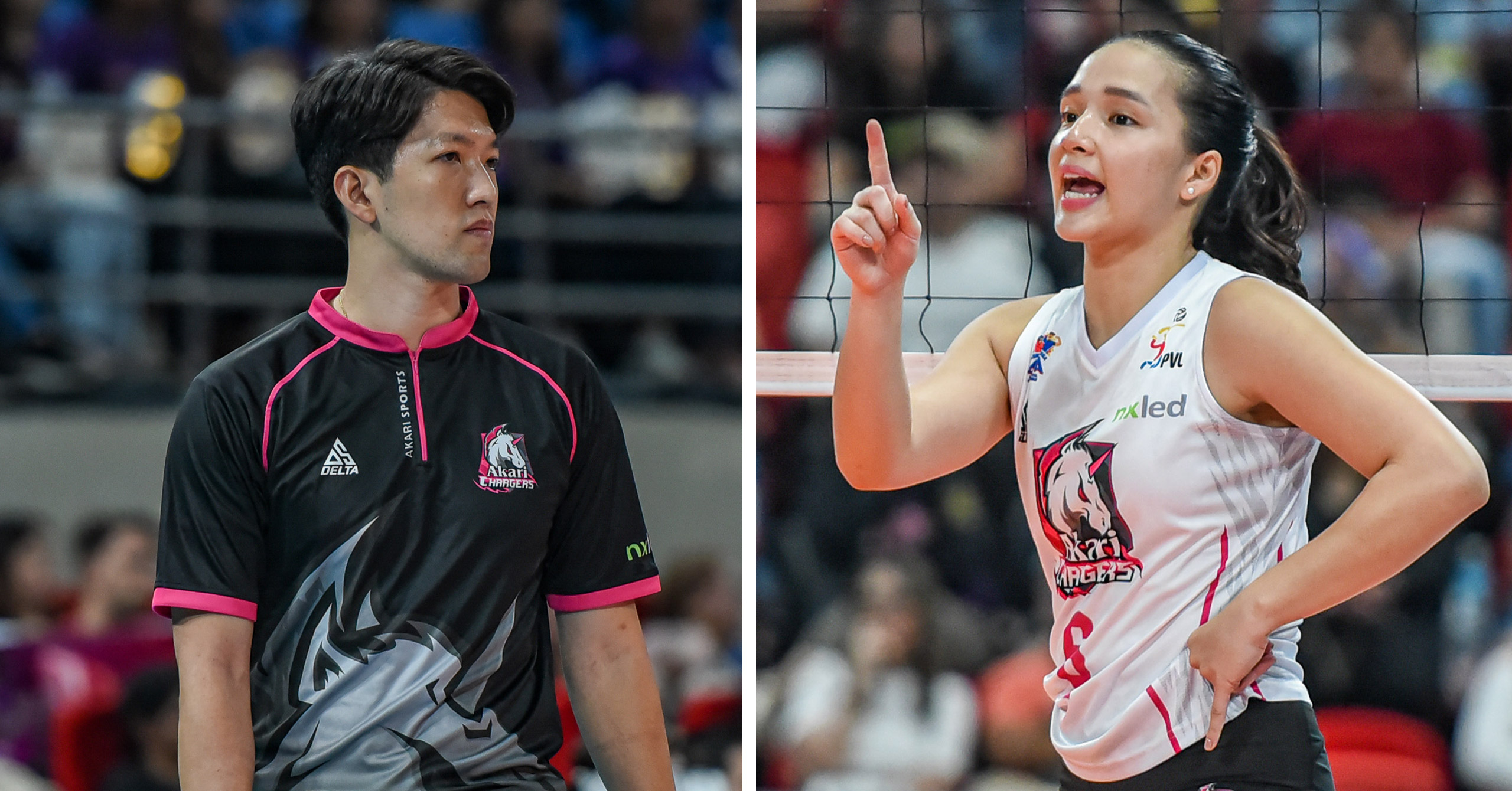 A collage of Akari head coach Taka Minowa, and team captain Michelle Cobb