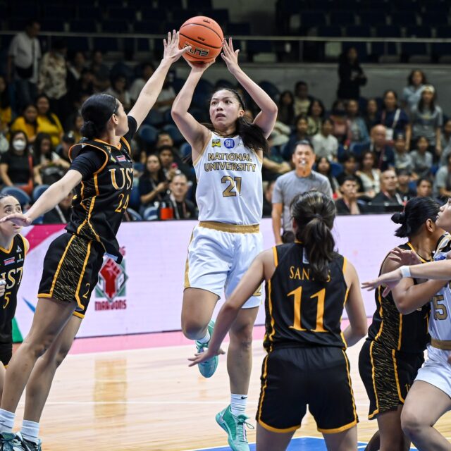 The NU Lady Bulldogs' captain Camille Clarin against UST