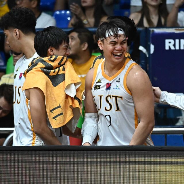 Forthsky Padrigao and Nic Cabanero of the UST Growling Tigers