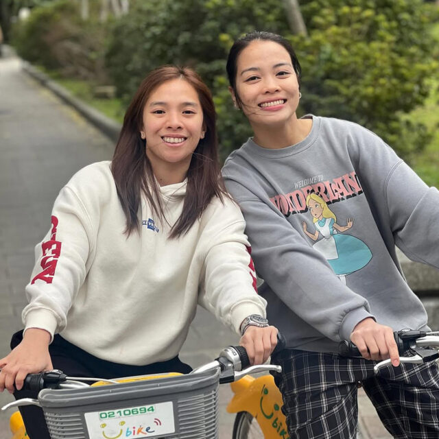 A shot of volleyball couple Jema Galanza and Ella de Jesus