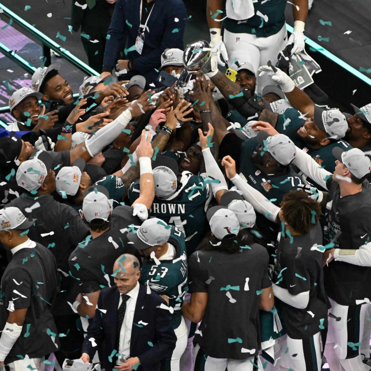 A shot of the Philadelphia Eagles' Super Bowl LIX championship