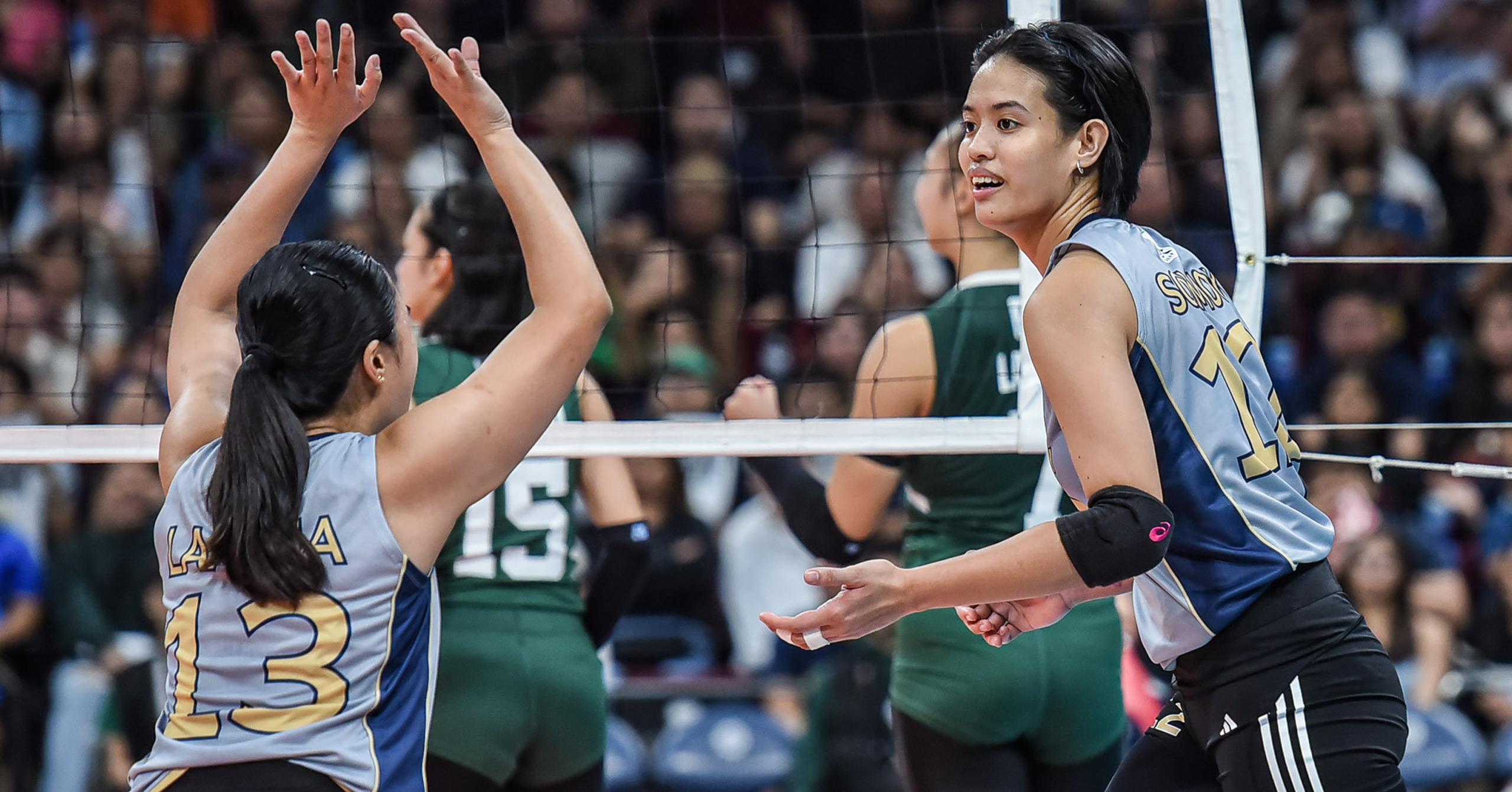 A shot of NU stalwart Alyssa Solomon