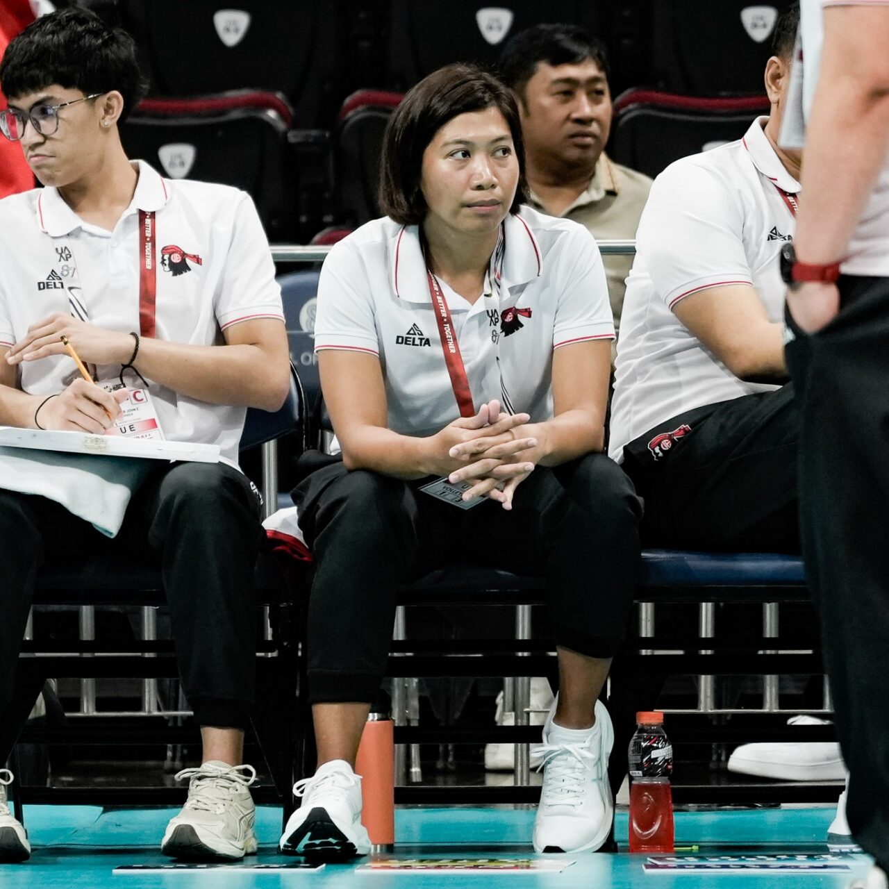 A shot of Rhea Dimaculangan on the UE bench