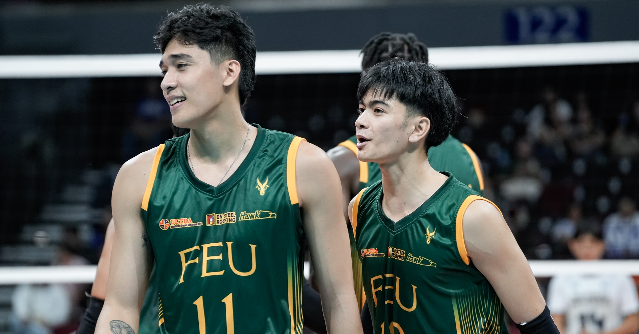 A shot of the FEU Tamaraws' men's volleyball team