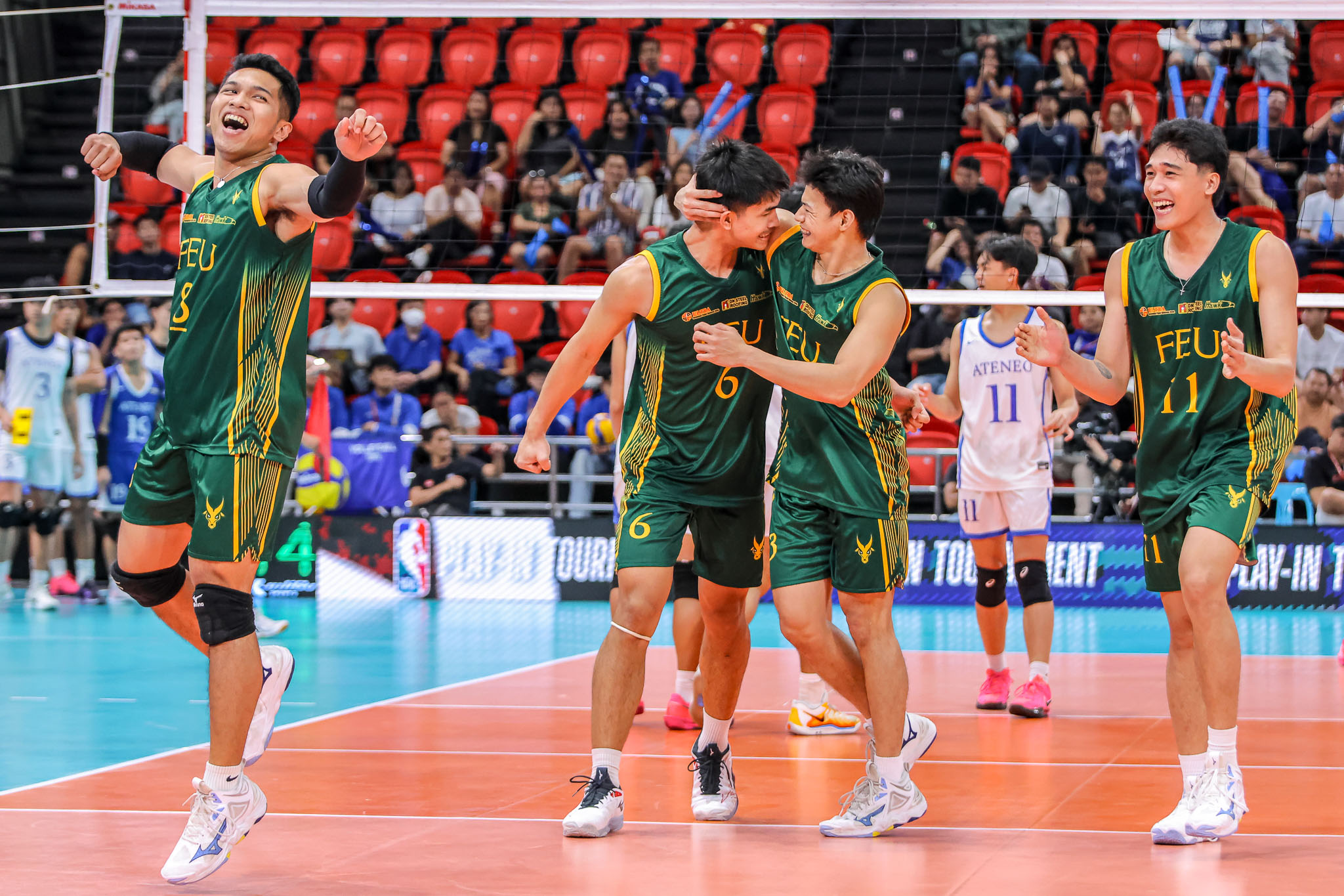 Uaap s87 volleyball - feu-2733 1 - the game A team shot of the FEU Tamaraws.