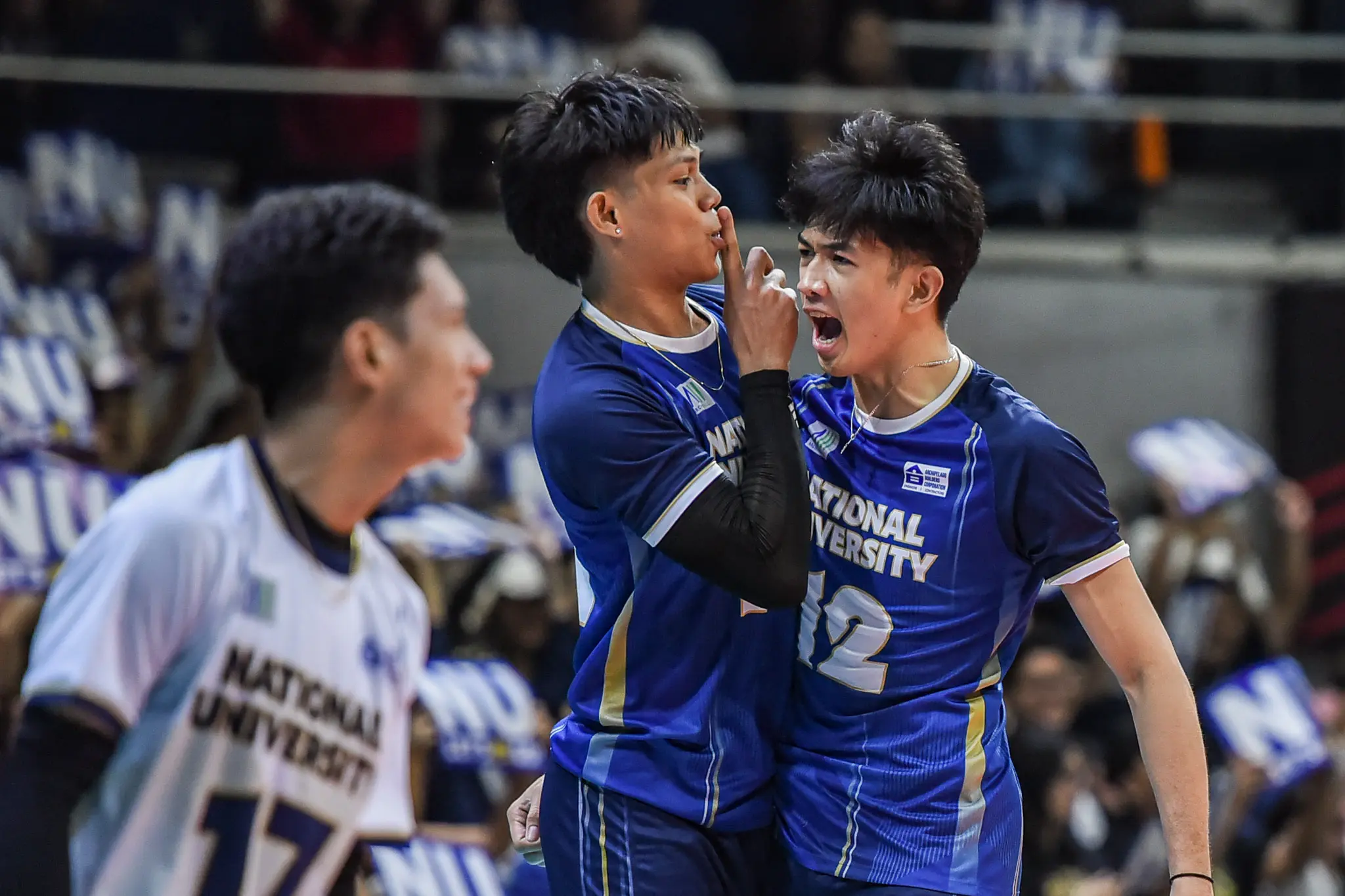 Two of NU's key cogs in Leo Ordiales and Peng Taguibolos.